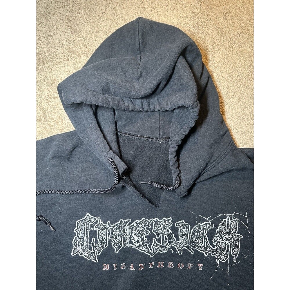 Lovesick Skateboards Misanthropy Hoodie Distressed Black Heavy Metal Men's M/L